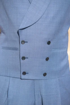 Light Blue Double Breasted Waistcoat