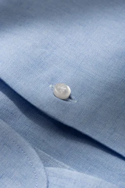 Light Blue Linen Shirt - Made In Italy|Pini Parma Fashion