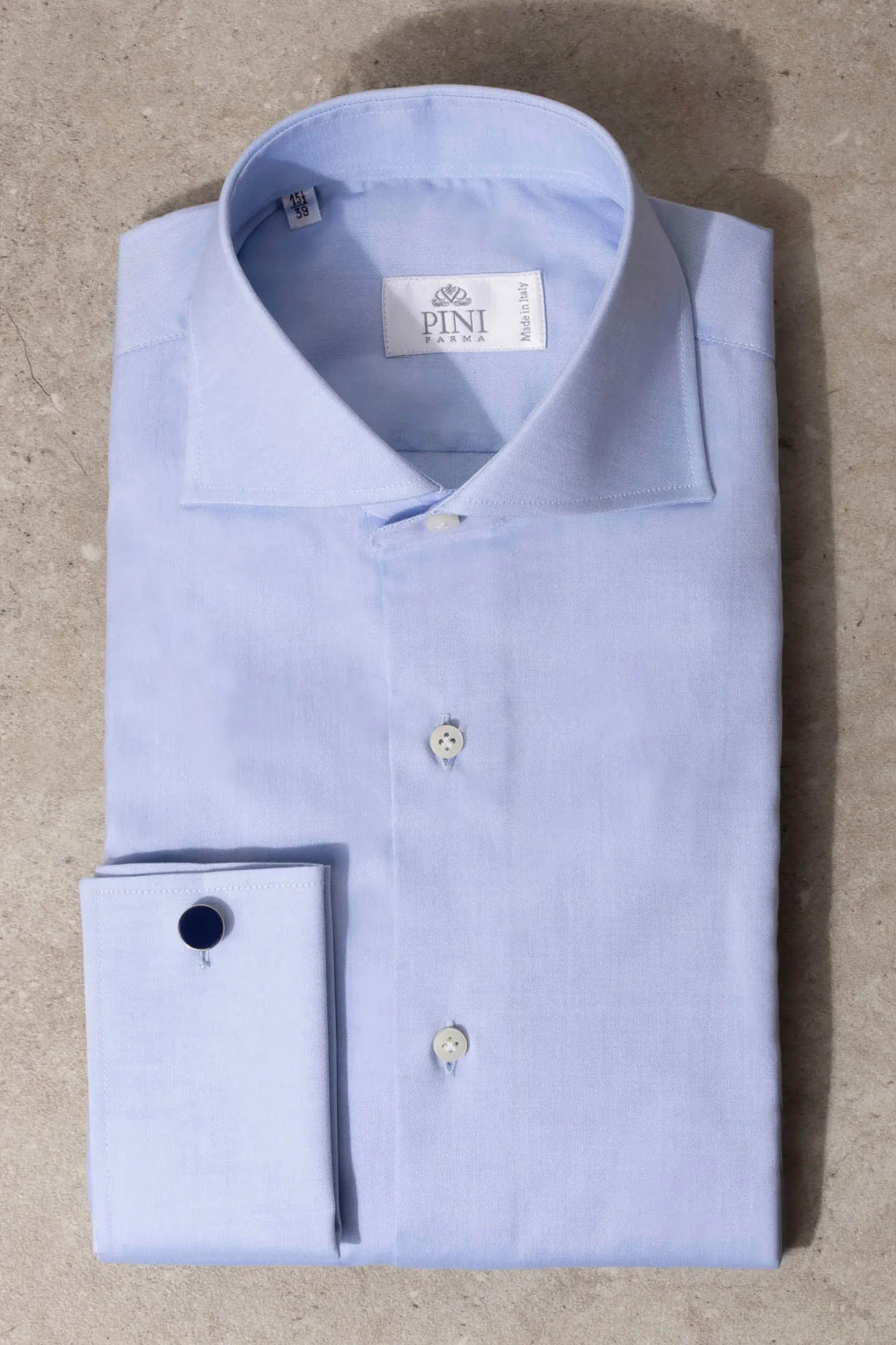 Light Blue Shirt With Double Cuff - Made In Italy|Pini Parma Outlet