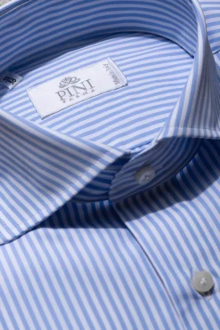 Light Blue Striped Popover Shirt - Made In Italy|Pini Parma Best