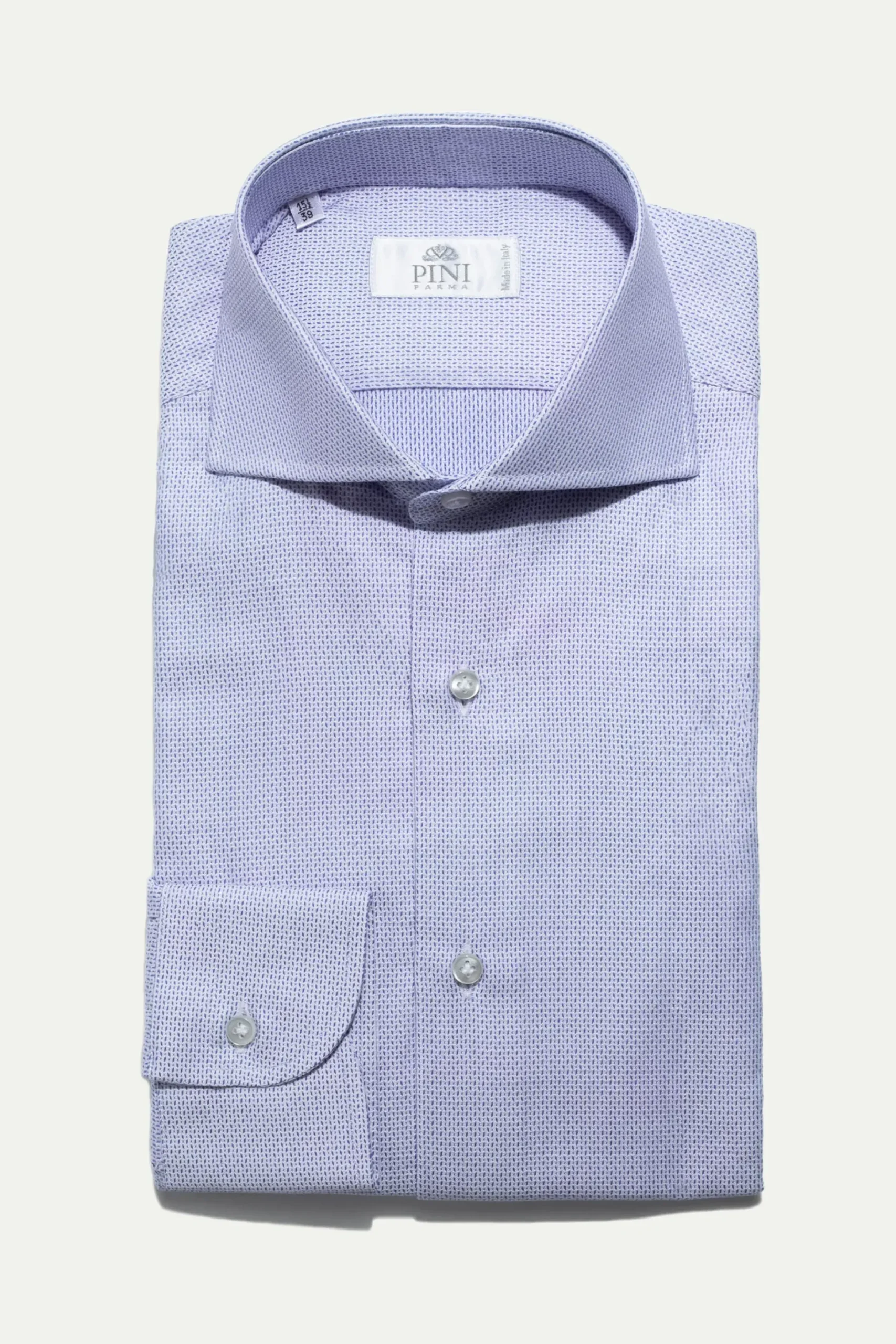 Light Blue Textured Shirt - Made In Italy|Pini Parma Online