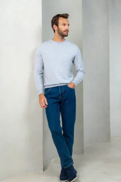 Light Grey Cashmere Round Neck – Made In Italy|Pini Parma Cheap