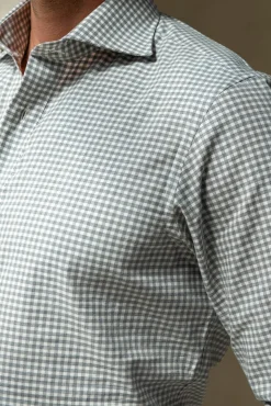 Light Grey Vichy Shirt - Made In Italy|Pini Parma Outlet