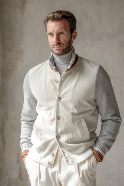 Off-White Knitted And Corduroy Bomber – Made In Italy|Pini Parma Best Sale