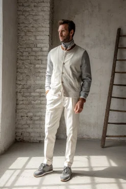 Off-White Knitted And Corduroy Bomber – Made In Italy|Pini Parma Best Sale