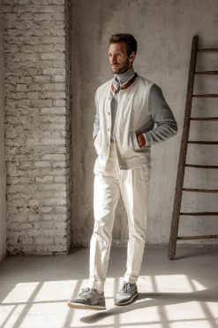 Off-White Knitted And Corduroy Bomber – Made In Italy|Pini Parma Best Sale