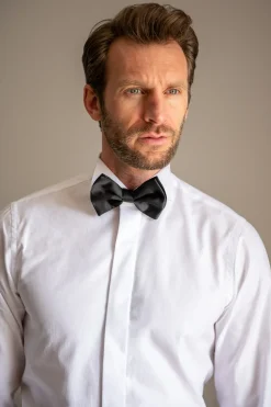 Pre-Tied Black Silk Bow Tie - Made In Italy|Pini Parma Cheap