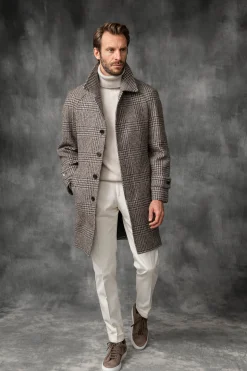 Prince Of Wales Alpaca Raglan Coat – Made In Italy|Pini Parma Fashion