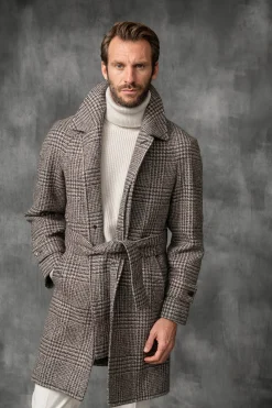 Prince Of Wales Alpaca Raglan Coat – Made In Italy|Pini Parma Fashion