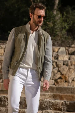 Sage Suede Knit Bomber – Made In Italy|Pini Parma Cheap