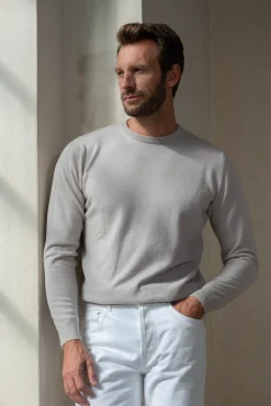Sand Cashmere Round Neck – Made In Italy|Pini Parma Discount