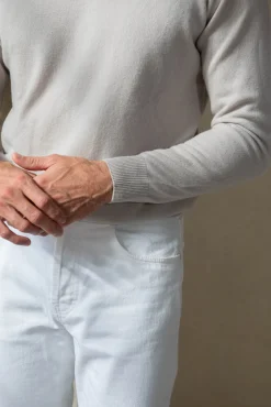 Sand Cashmere Round Neck – Made In Italy|Pini Parma Discount