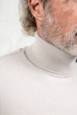 Sand Cashmere Turtleneck – Made In Italy|Pini Parma Best Sale