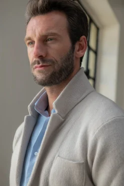 Stone Knitted Jacket – Wool And Cashmere – Made In Italy|Pini Parma Store