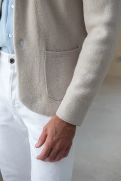 Stone Knitted Jacket – Wool And Cashmere – Made In Italy|Pini Parma Store