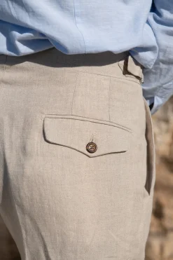 Stone Linen Shorts - Made In Italy|Pini Parma Store