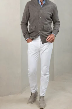 Taupe Cashmere Knitted Bomber – Made In Italy|Pini Parma Shop