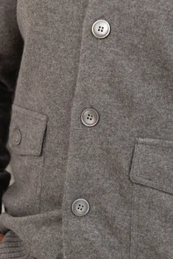 Taupe Cashmere Knitted Bomber – Made In Italy|Pini Parma Shop