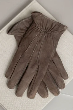 Taupe Cashmere Lined Suede Gloves - Made In Italy|Pini Parma Fashion