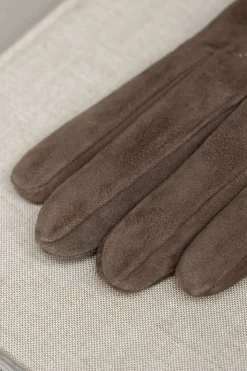 Taupe Cashmere Lined Suede Gloves - Made In Italy|Pini Parma Fashion