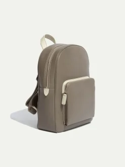 Taupe Leather Backpack - Made In Italy|Pini Parma Online