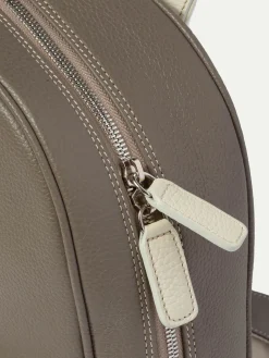 Taupe Leather Backpack - Made In Italy|Pini Parma Online