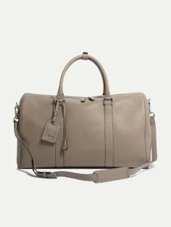 Taupe Leather Weekender Bag - Made In Italy|Pini Parma Cheap