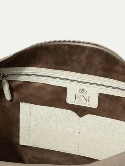 Taupe Leather Weekender Bag - Made In Italy|Pini Parma Cheap