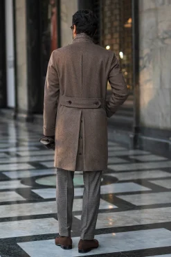 Taupe Polo Coat In Loro Piana Wool – Made In Italy|Pini Parma Discount