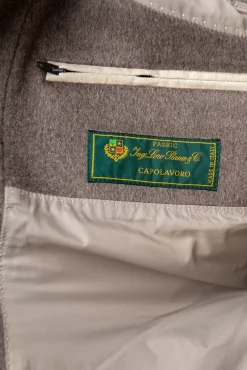 Taupe Short Coat With Removable Shearling Collar – Made In Italy|Pini Parma Best