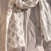 White And Taupe Geometric Linen Scarf - Made In Italy|Pini Parma Sale