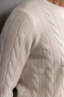 White Cable Knit Sweater – Made In Italy|Pini Parma Hot