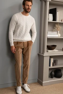 White Cable Knit Sweater – Made In Italy|Pini Parma Hot