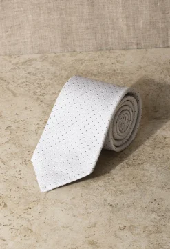 White "Classico" Tie - Hand Made In Italy|Pini Parma Sale