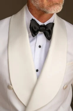 White Double Breasted Tuxedo Jacket - Made In Italy|Pini Parma Discount