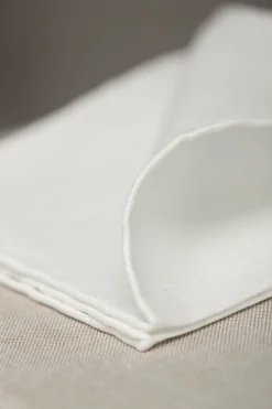 White Linen Pocket Square - Made In Italy|Pini Parma Outlet