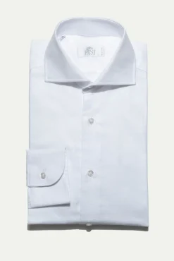 White Textured Shirt - Made In Italy|Pini Parma Flash Sale