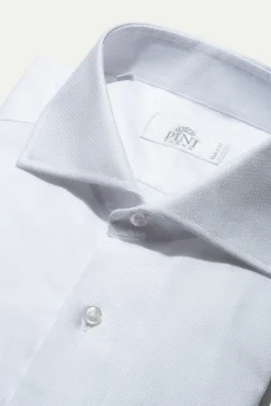 White Textured Shirt - Made In Italy|Pini Parma Flash Sale