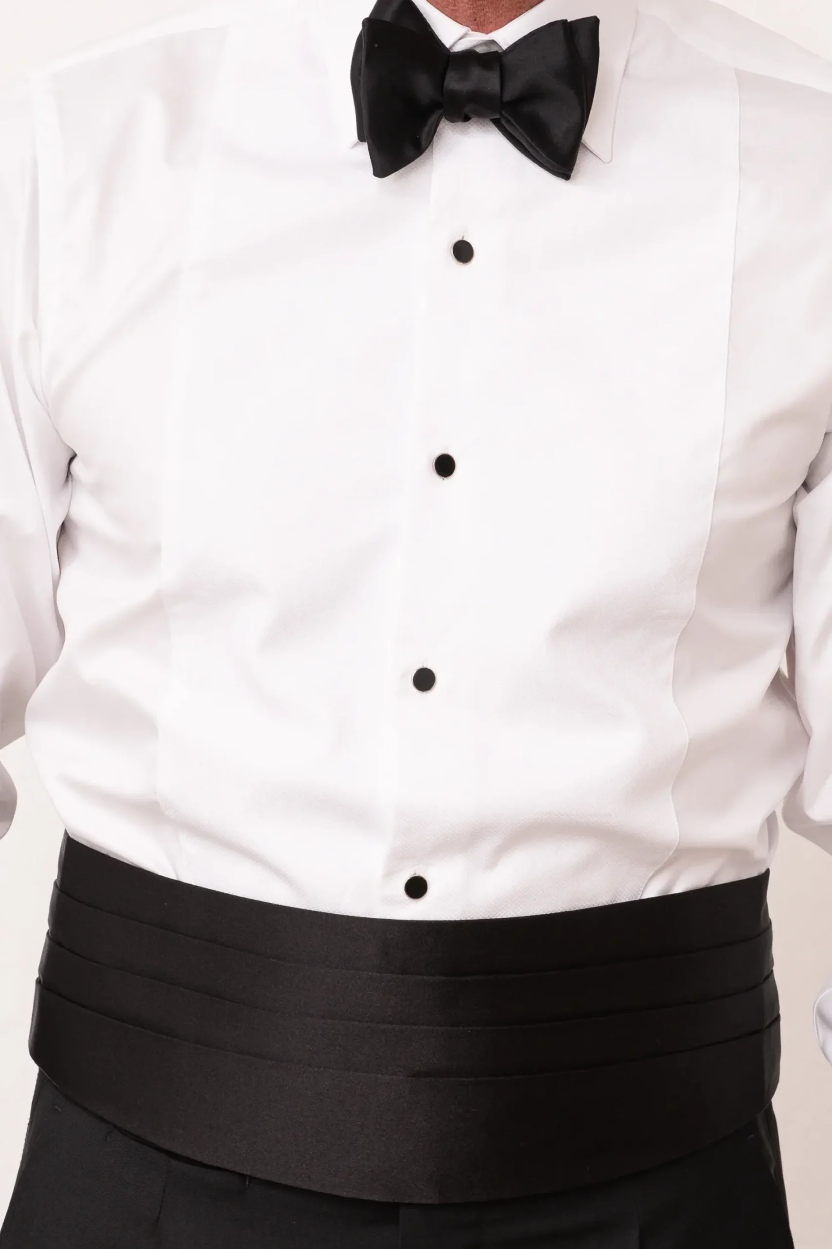 White Tuxedo Pique Bib Front Shirt - Made In Italy|Pini Parma Outlet