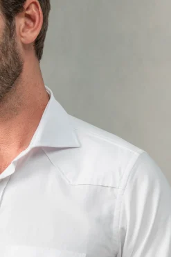 White Velvet Effect Western Shirt - Made In Italy|Pini Parma Fashion