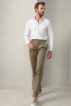 White Velvet Effect Western Shirt - Made In Italy|Pini Parma Fashion