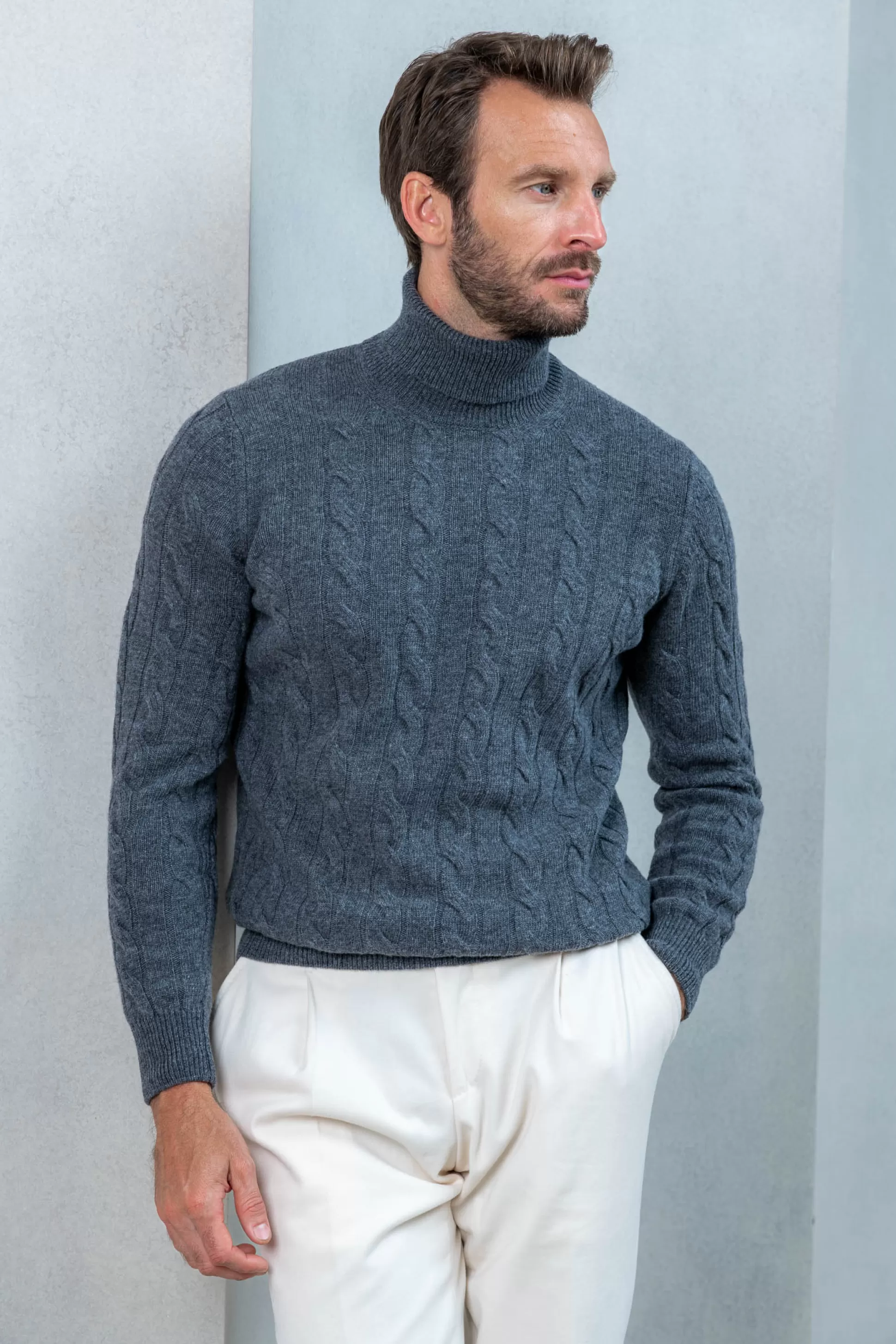 Anthracite Turtleneck – Made In Italy | Pini Parma Online