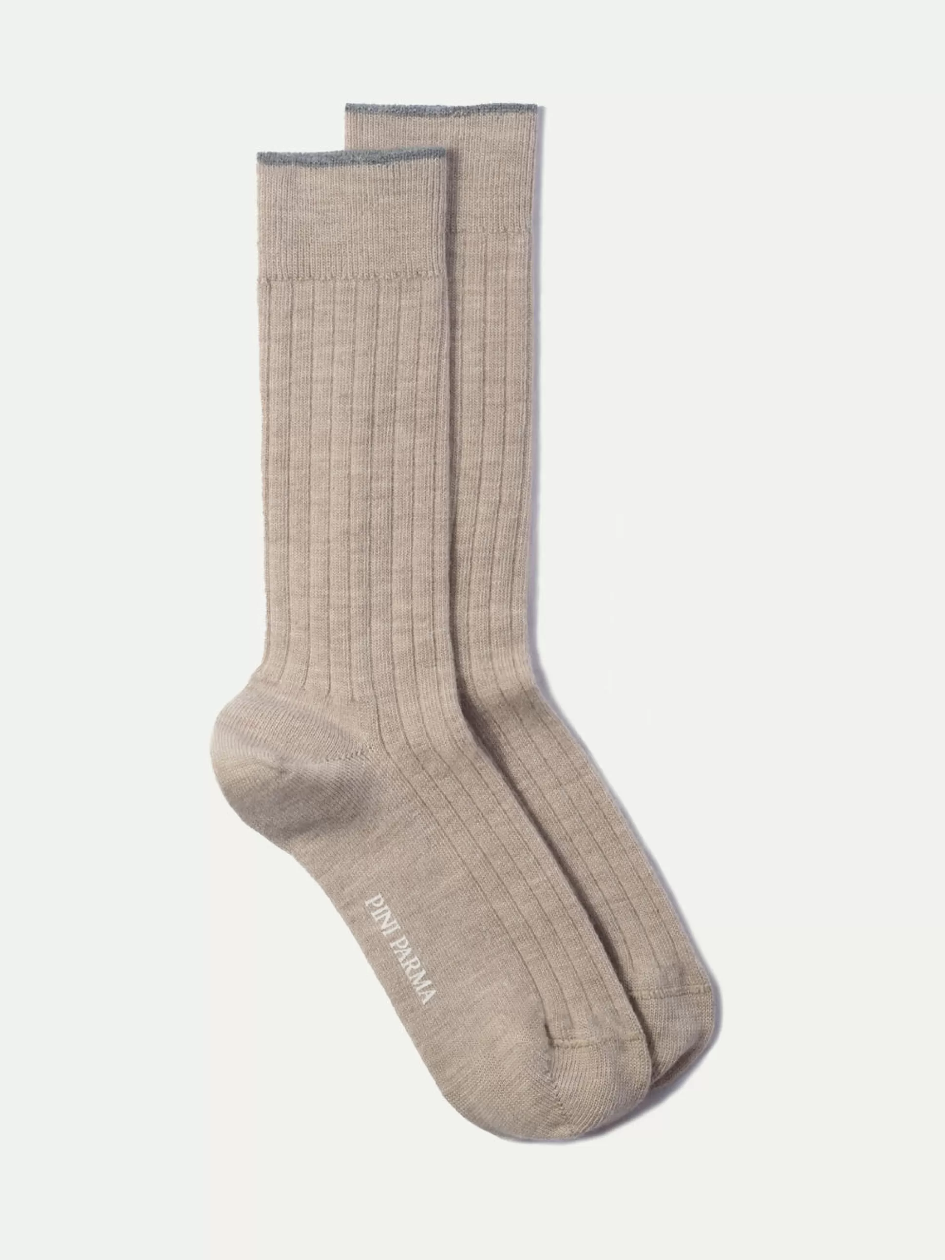 Beige - Super Durable Wool Short Socks - Made In Italy | Pini Parma Cheap