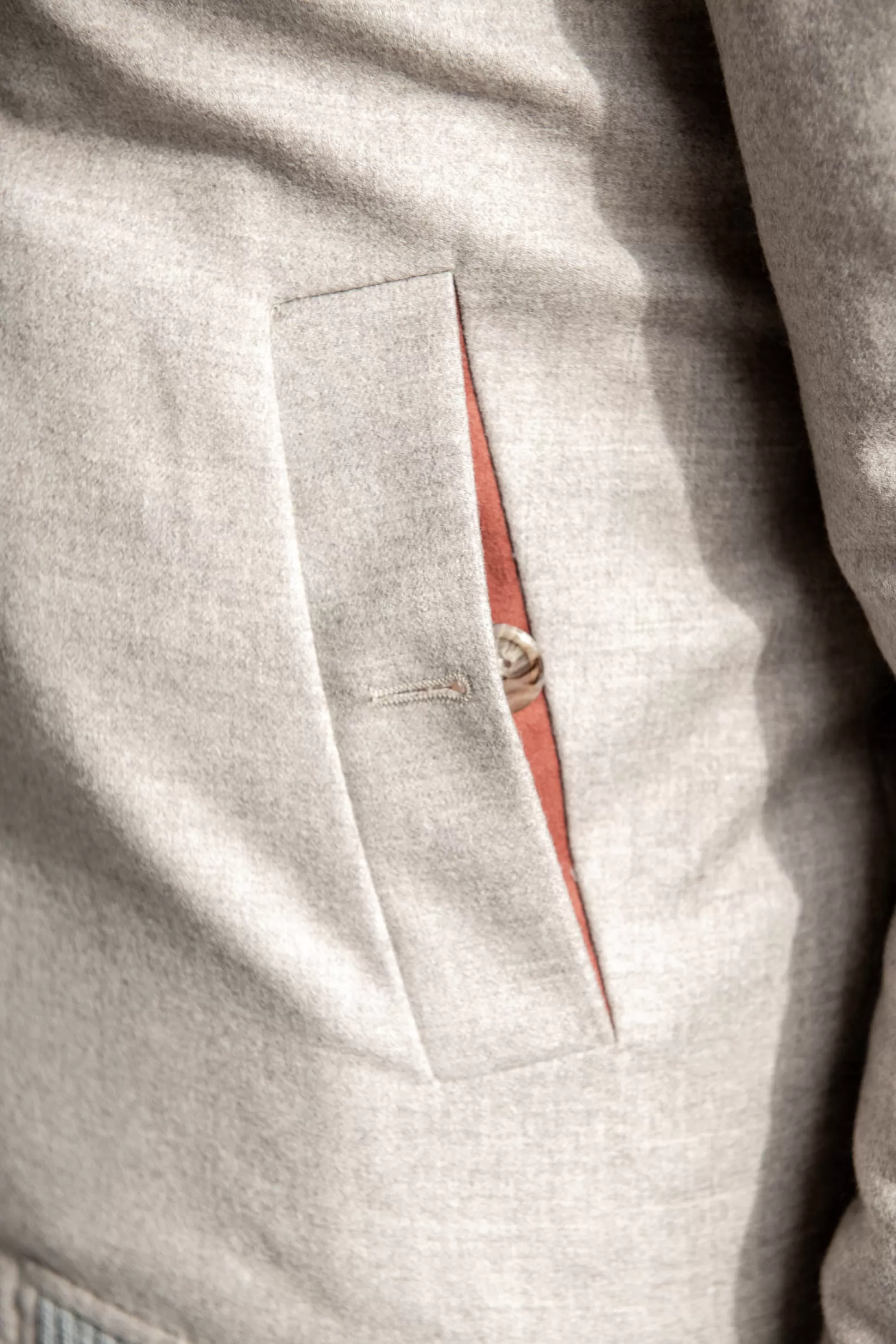 Beige Down Bomber In Loro Piana Wool With Rain System®– Made In Italy | Pini Parma Store