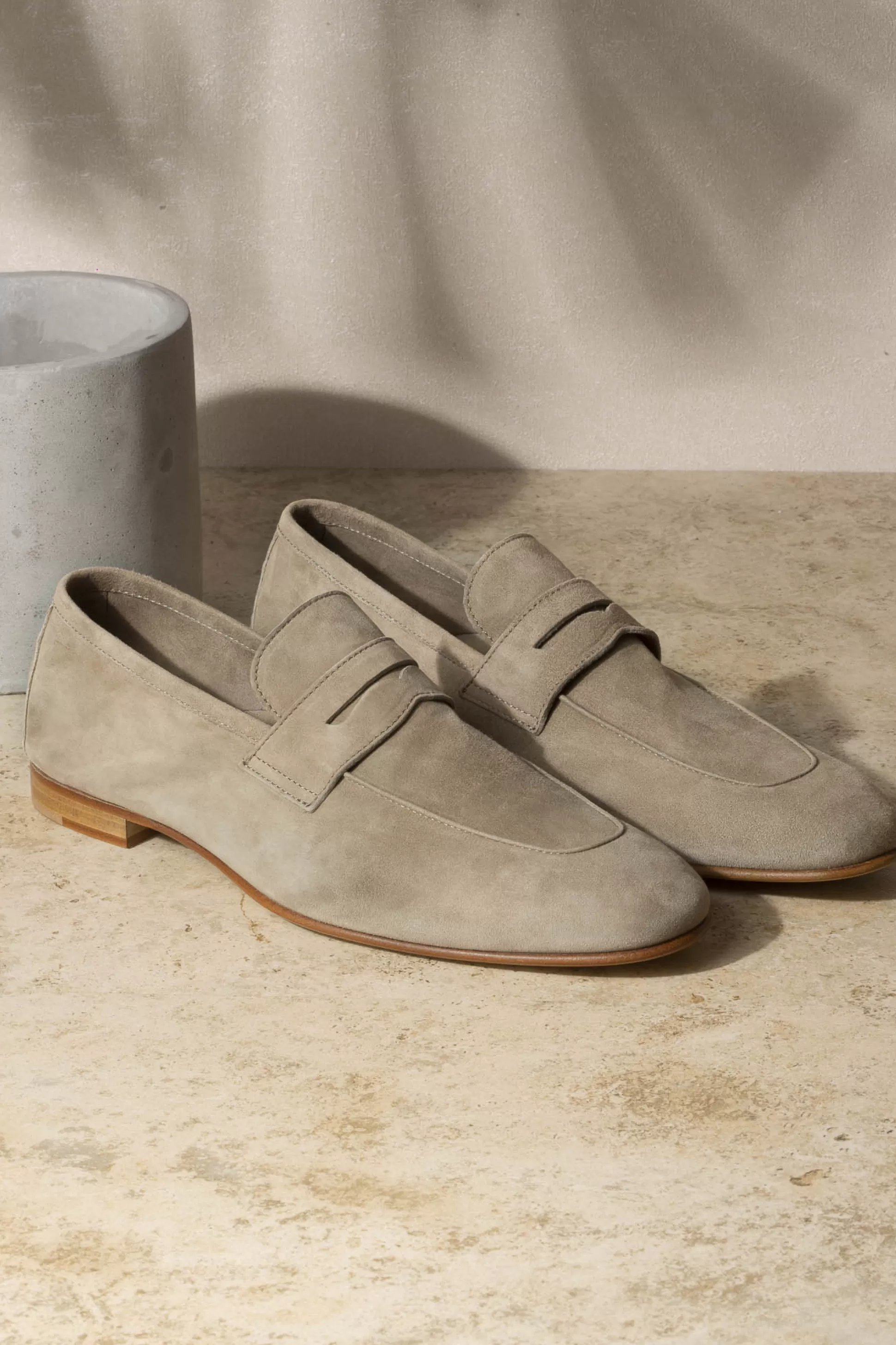 Beige Soft Penny Loafers - Made In Italy | Pini Parma Store