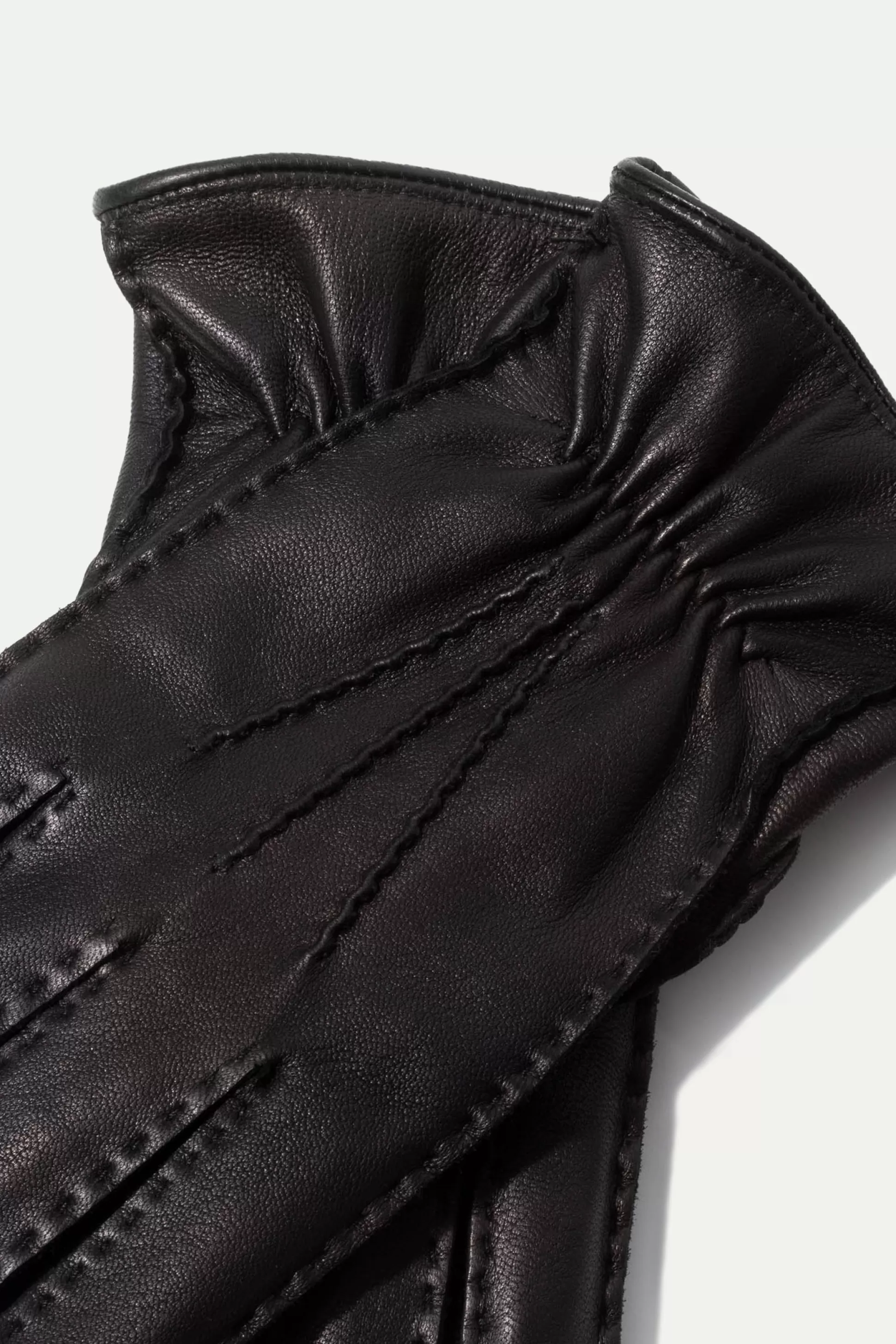 Black Cashmere Lined Deerskin Leather Gloves - Made In Italy | Pini Parma Discount