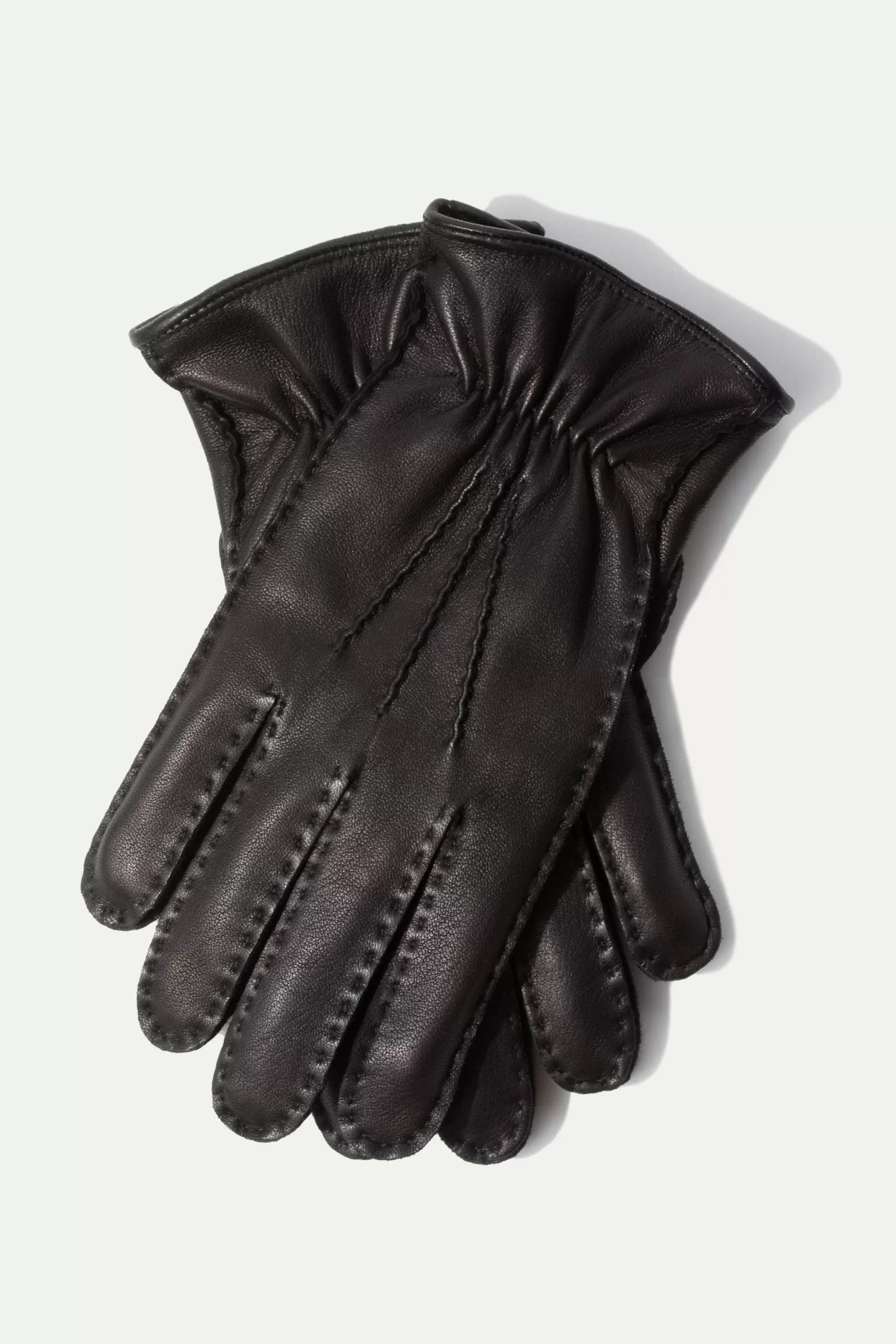 Black Cashmere Lined Deerskin Leather Gloves - Made In Italy | Pini Parma Discount