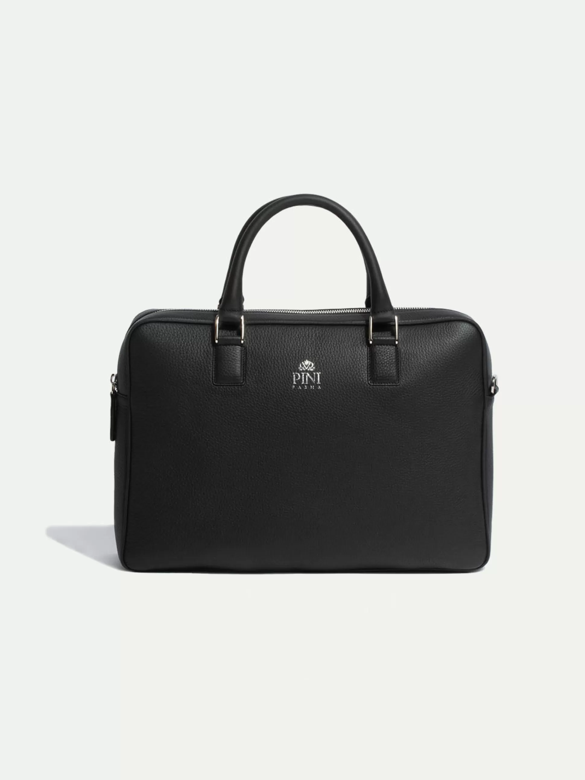 Black Leather Briefcase - Made In Italy | Pini Parma Online