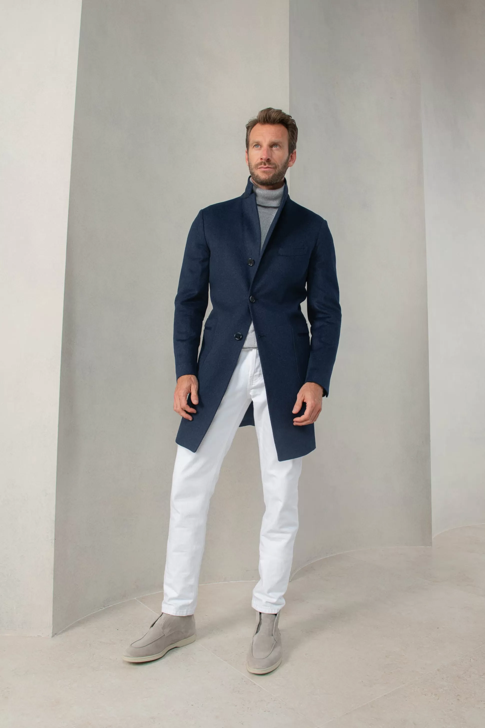 Blue Coat In Loro Piana Wool – Made In Italy | Pini Parma Outlet