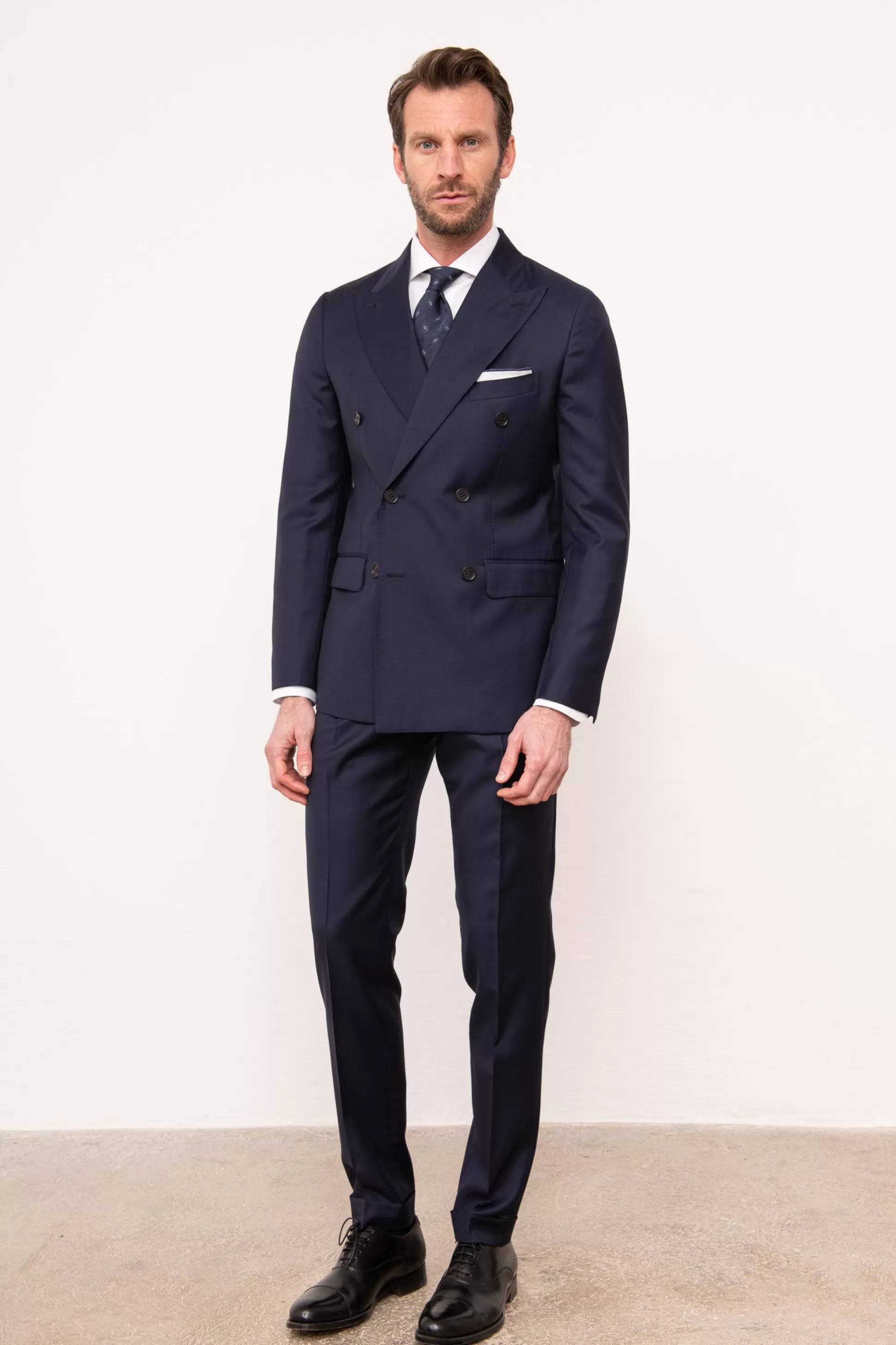 Blue Double Breasted Suit - Made In Italy | Pini Parma New